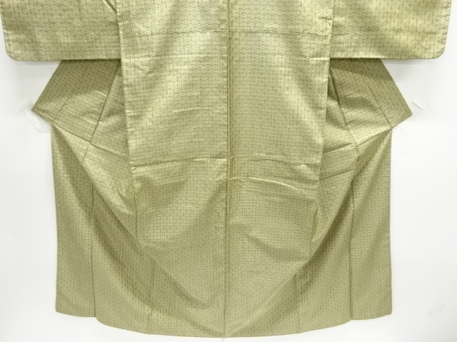  斜め格子模様織出し手織り紬着物